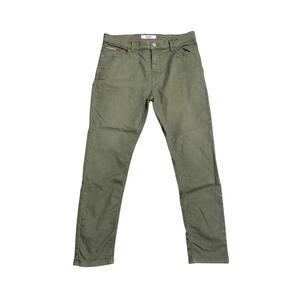 Tommy Hilfiger Jeans Chino Denim Green Slim Fit Pants Size 36x32 Casual Preppy
